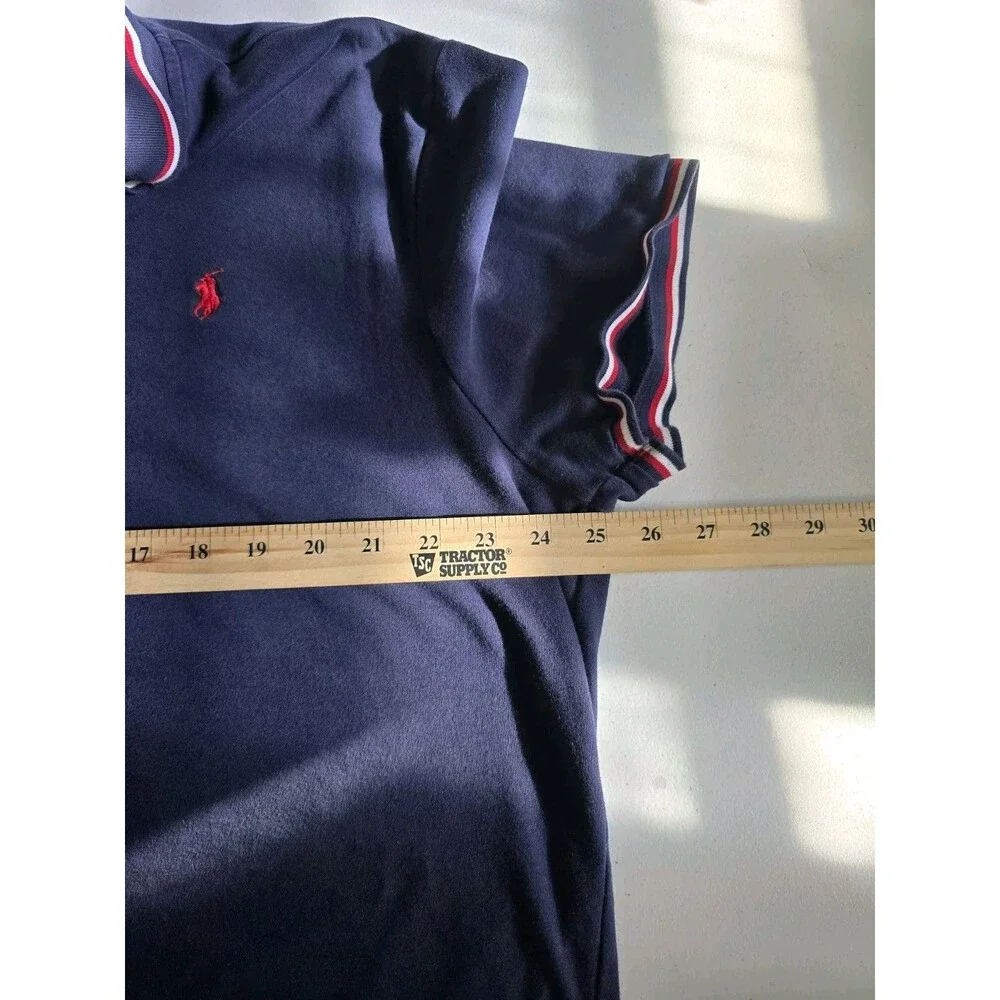 Ralph Lauren Polo Mens Shirt Blue XXL Custom Slim Fit Casual Red Pony